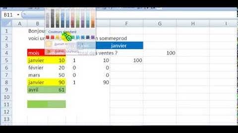 Ms Excel la fonction sommeprod