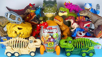 ASMR Jurassic World Unboxing Colorful Dinosaur T-rex Spinosaurus Carnotaurus Triceratops Megalodon
