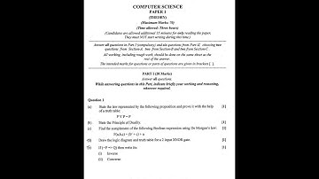 Class 12 ISC 2017 SOLVED COMPUTER PAPER|| COMPUTER