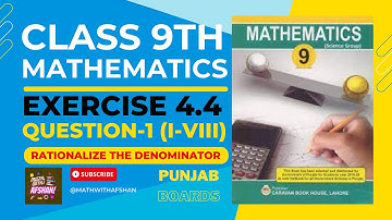 Class 9th math exercise 4.4 Question-1 (i-viii) | Exercise 4.4 / Part - 1 | 9th Class Math #maths