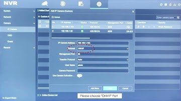 Hikvision NVR Add Third Party Onvif Camera