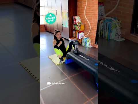 Soha Ali Khan's Workout Session | Health Live #shorts #workout #bollywood #sohaalikhan