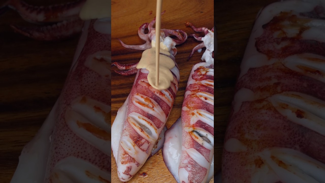 หมึกชุปแป้งทอด โคตรอร่อย #cooking #shorts