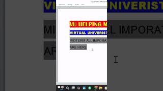vu midterm update and files #virtualuniversity #education #importantmcqs