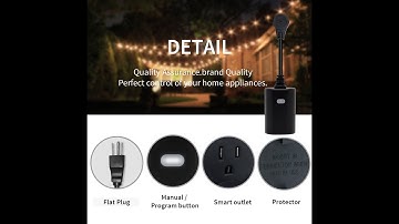 Eva Logik Outdoor Smart Dimmer Plug WiFi Outlet, Voice Control, Work with Dimmable String Lights