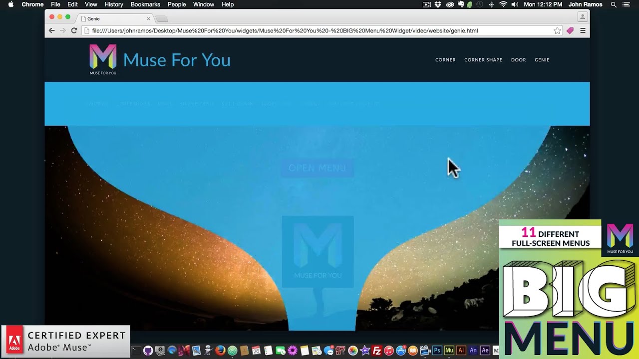 BIG Menu Widget Adobe Muse CC Tutorial Muse For You YouTube BIG Menu Widget Adobe Muse CC Tutorial Muse For You YouTube