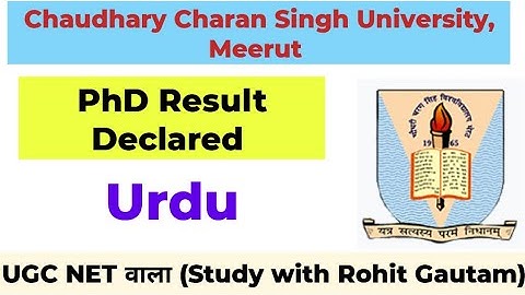 Urdu Result II PhD Admission II Chaudhary Charan Singh University, Meerut II CCSU PhD Result 2024