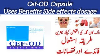 Cef-OD Capsule uses in Urdu.Cefixime capsule uses benefits side effects & dosage in Urdu.How to use.