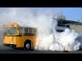 Cold STARTUP Diesel BUS ENGINES Smoke and Loud Sound