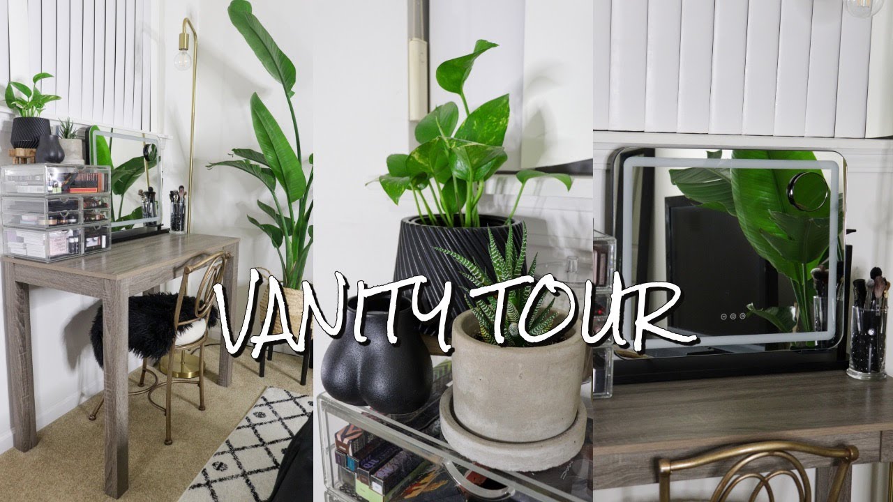 Обзор моего туалетного столика, улучшенное зеркало для макияжа, моя минималистичная коллекция кос...