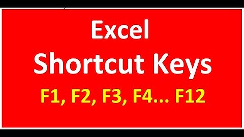 Excel Shortcut Keys | F1 - F2 - F3 - F4 - F5 .... F12 | Excel Functions