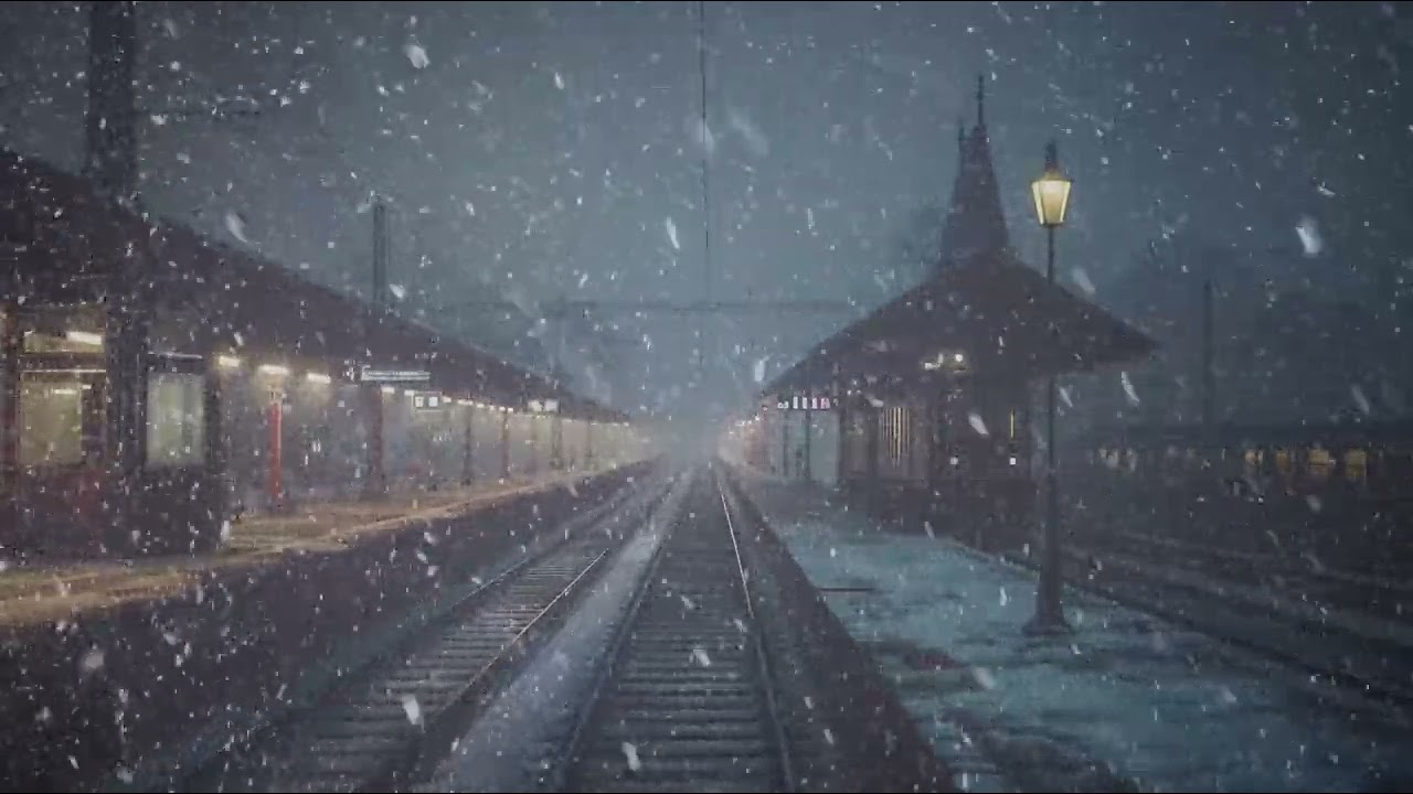 Hushed Whispers: Winter Wind Sounds at the Train Station for Tranquil Slumber