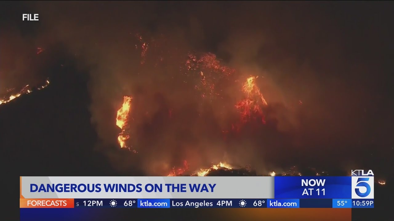 Dangerous Santa Ana winds hit Southern California - YouTube