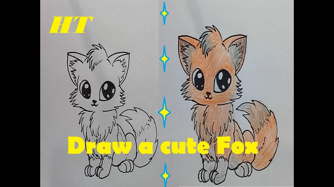 Cute Fox Drawing: How to Draw a Cartoon Fox Cute and Easy - YouTube