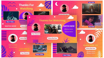 Gradient Retro Youtube End Screen After Effects Templates | For More Designs View Our Outro Playlist