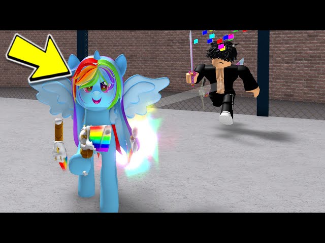 Rainbow Dash DESTROYS TEAMERS in Roblox MM2.. class=