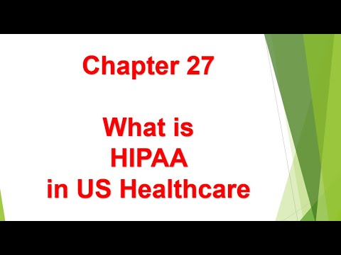 What is HIPAA in US Healthcare - Chapter 27