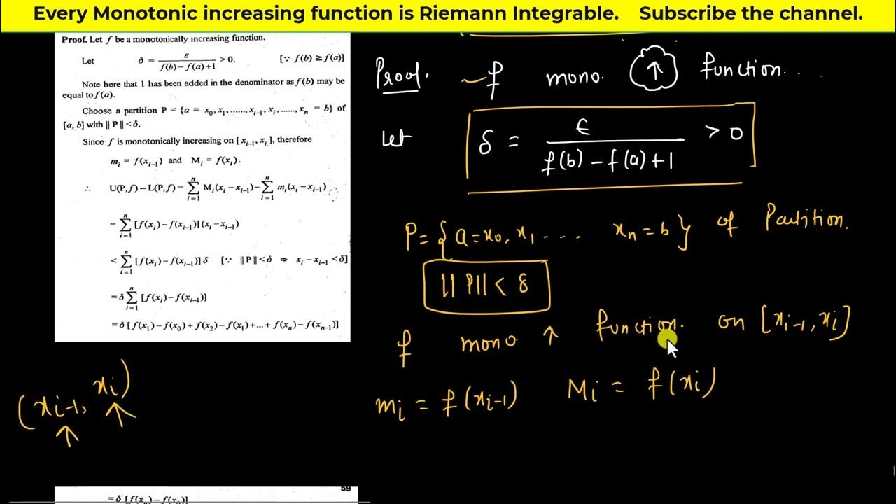 Step by Step proof | every Monotonic increasing function is Riemann ...