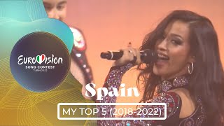 Spain in Eurovision (2018-2022) My TOP 5