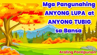 MGA PANGUNAHING ANYONG LUPA AT ANYONG TUBIG SA BANSA || Araling Panlipunan