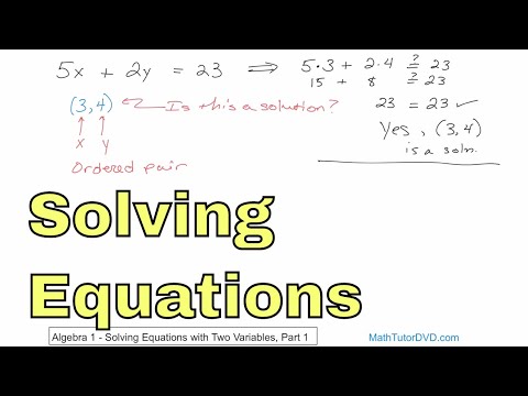 01 - Solving Equations with Two Variables, Part 1