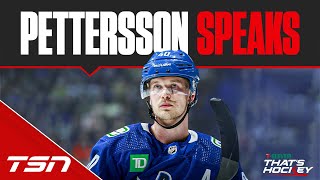 CANUCKS PETTERSSON SPEAKS AFTER CALL OUT FROM HEAD COACH