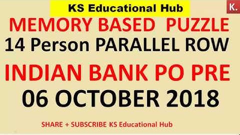 14 Person Parallel Row Puzzle Asked in INDIAN BANK PO Pre (Memory Based) (06 October 2018)