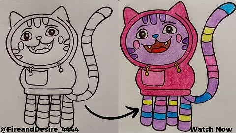 How to draw dj catnip cat from Gabby