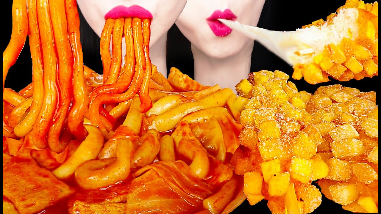 ASMR MUKBANG 직접만든 떡볶이, 명랑 핫도그 먹방 레시피 FRIED HOT DOG, TTEOKBOKKI EATING