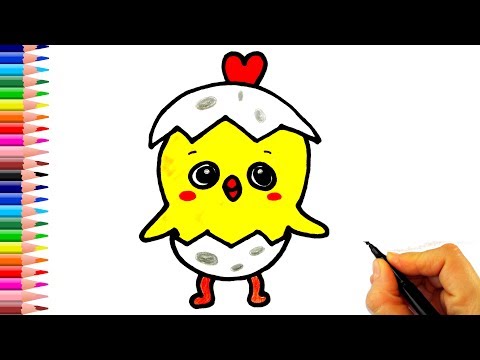 Yumurtadan Çıkan Civciv Nasıl Çizilir? - How To Draw a Baby Chick in Egg