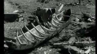 Log Boat or Dugout Building in Finland in 1936