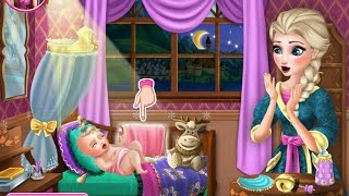 NEW ИГРАЕМ В ДОЧКИ-МАТЕРИ С ЭЛЬЗОЙ—МУЛЬТИК-ИГРА ДЛЯ ДЕТЕЙ/IS ELSA QUEEN A CARING MOTHER? screenshot 4