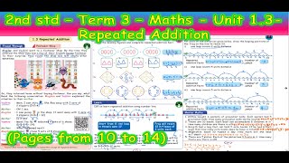 2ND STD - TERM 3 - MATHS - UNIT 1.3 - REPEATED ADDITION- EXPLANATION & BOOK BACK ANSWERS