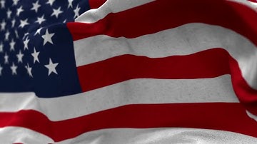 American flag waving in slow motion close up shot