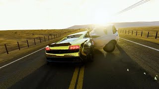CRASHES and DANGEROUS DRIVING on HIGHWAY // Lamborghini Gallardo - BeamNG.Drive