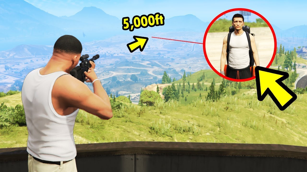 GTA 5 The LONGEST Shot EVER 2470m YouTube