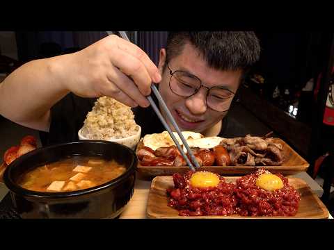 먹방창배 요즘 육회를 차돌박이에 싸먹는게 유행이라고 된장찌개 대박 레전드 먹방 yukhoe and beef brisket eatingshow realsound koreanfood