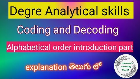 Degree 4 semester unit 2 sequence and series || alphabetical order introduction part explanation