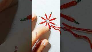 Simple pretty flower embroidery designs #shorts #youtubeshorts #viral #embroidery #sewing