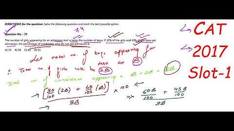 COMMON ADMISSION TEST(CAT)5 2017 SLOT-I QUNATITATIVE APTITUDE COMPLETE SOLUTION,YEAR SOLVE