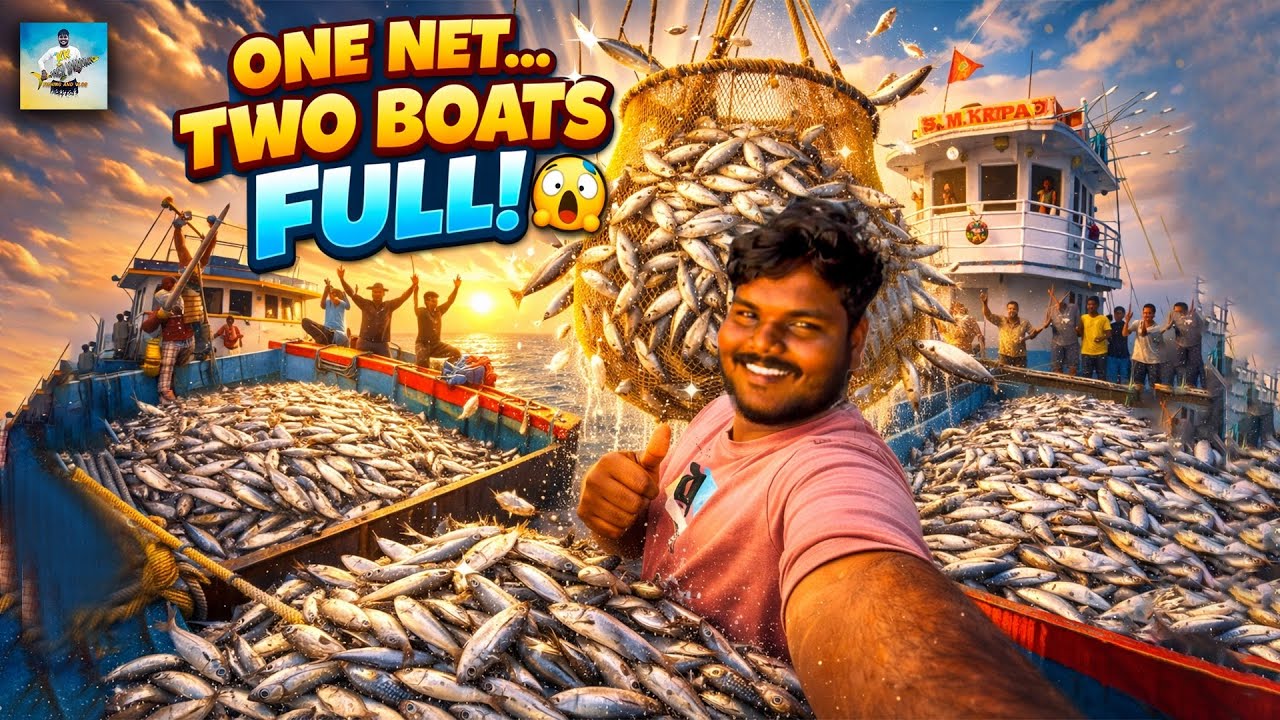 One Net, Two Boats Full Load‼️Incredible Fishing Catch‼️🤩