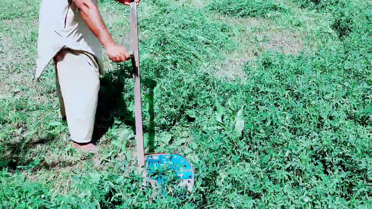 grass cutting with manual cutter grasscutter YouTube