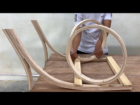 Amazing Creative Craft Woodworking With Wooden Strips --Chair Has A Special And Interesting Design
