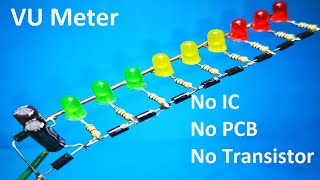 PCB'siz transistörsüz Entegre olmadan VU Metre nasıl yapılır - No IC - No PCB - No Transistor
