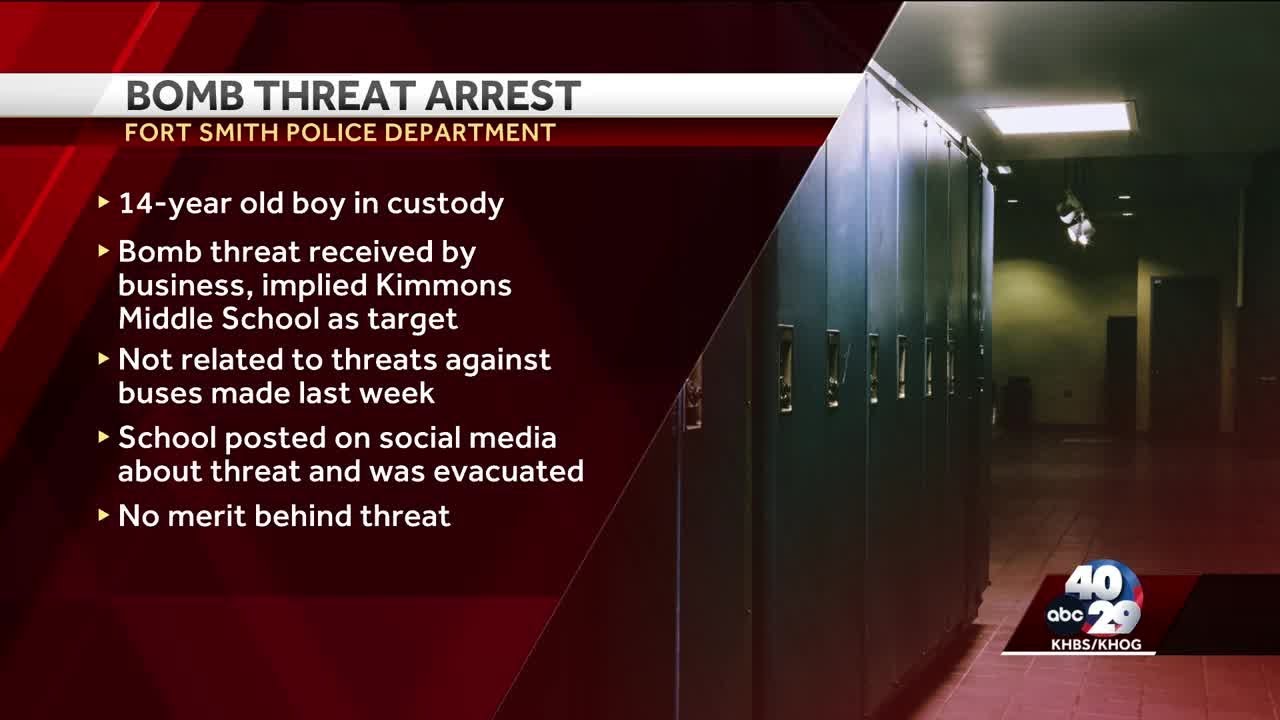 Teen arrested in connection to Fort Smith, Arkansas school bomb threat ...