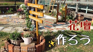 【庭DIY】レンガで作る簡単花壇ガーデンピック作り/アカシアが大きく育つまでここを待機場所にしておきましょう^_^