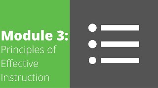 Principles of Effective Instruction