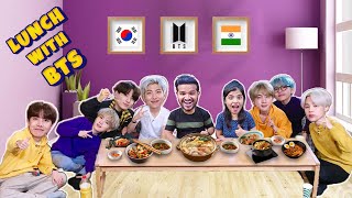 WE HAD KOREAN LUNCH WITH BTS | TRYING KOREAN FOOD