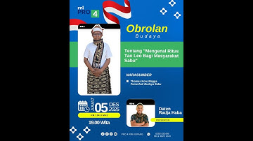 Obrolan Budaya : MENGENAL RITUS TAO LEO BAGI MASYARAKAT SABU | 5 DESEMBER 2025 2025 | 19.00 Wita