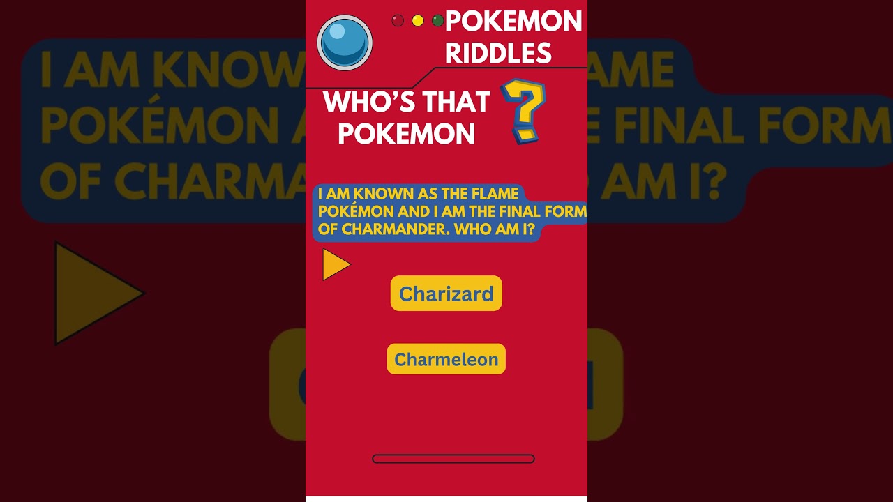 Pokemon Riddles. Who's That Pokemon?